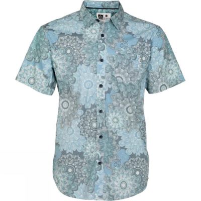 Camisa Reef Botni Manga Corta Hombre Azules - Chile HYS967021